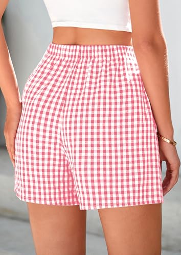 Image of PRETTYGARDEN Womens Summer Gingham Boxer Shorts