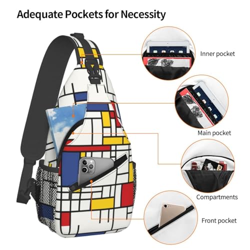 Abstract Pattern Stylish Men'S Messenger Bag - Durable Polyester, Huge Capacity & Adjustable Strap4