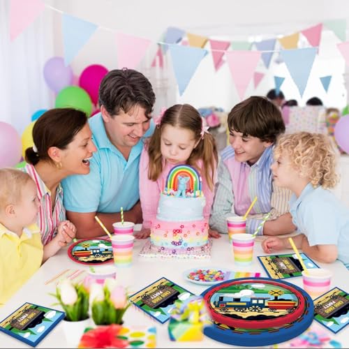 Zug Gebutstag Party Geschirr, Zug Geburtstag Party Supplies, für Geburtstagsfeier Deko Tisch Geburtstag Set für Mädchen Jungen