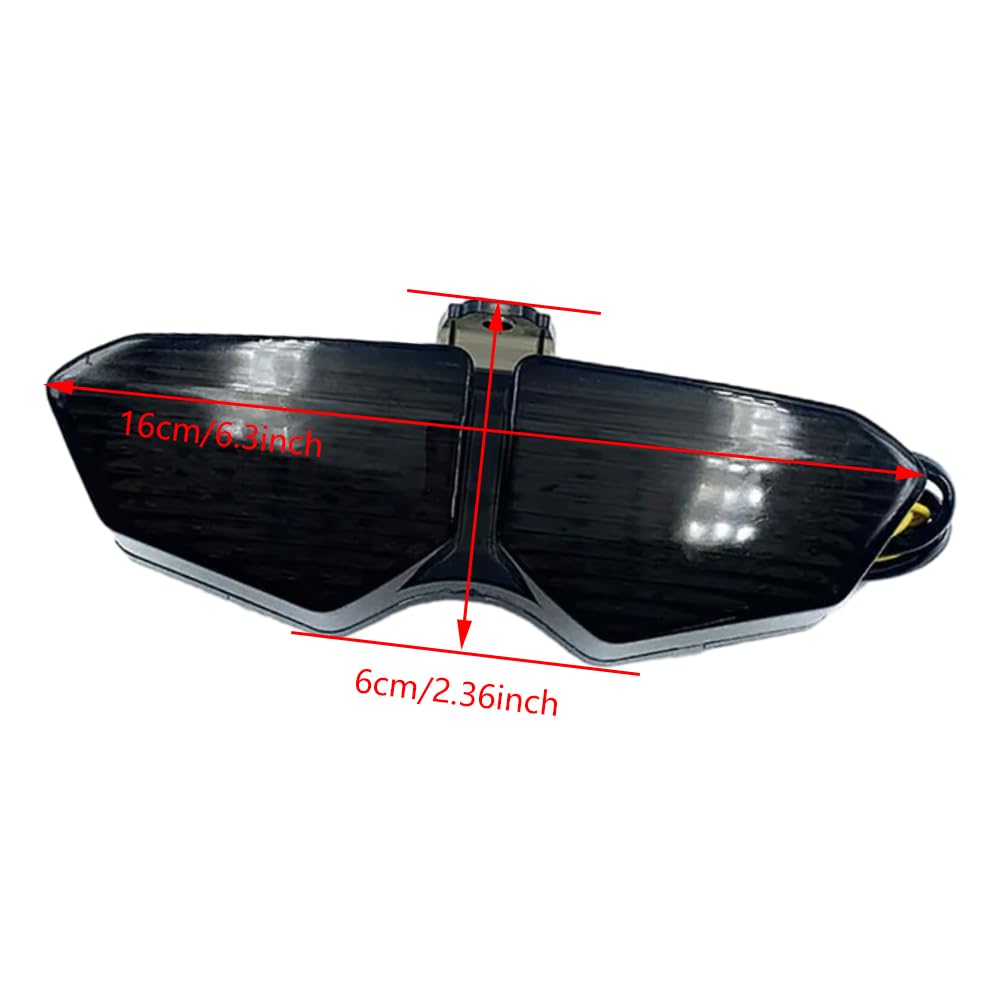 Riloer Tylne światło motocyklowe LED, tylne światła 12 V, światło hamowania i kierunkowskaz, światło hamowania i stop na krawędzi tylnego błotnika kompatybilne z YAMAHA