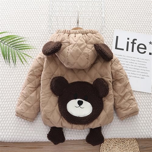 Girls Cute Winter Down Coats with Bear-ear Quilted Full Zipper Warm Jacket 2025 Long Sleeve Fleece Lined Jackets4