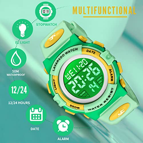 Image of Kids Watch,Boys Watch for 3-15 Year Old Boys,Digital Sport Outdoor Multifunctional Chronograph LED 50 M Waterproof Alarm Calendar Analog Watch for Children with Silicone Band,Kids Gift