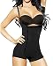 YIANNA Women's Seamless Firm Control Boy-short Powernet Mara Bodysuit Shaper, YA7110-Black-L
