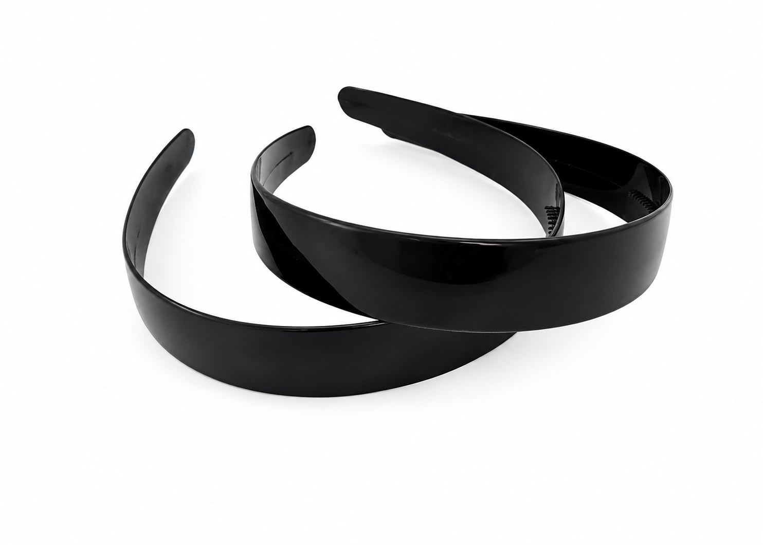 Black Plain Plastic Headbands with Teeth Non-Slip Hairband for Girls pack of 2-image-28