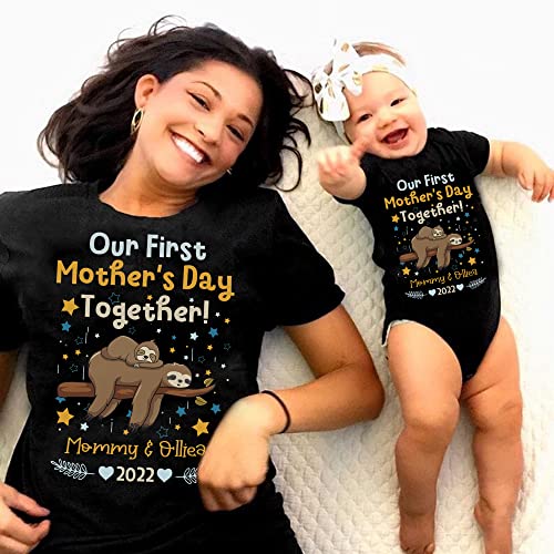 Our First Mother's Day Together 2023 Shirts, Sloth Matching Mom and Baby, Our First Mother’s Day Matching Shirt