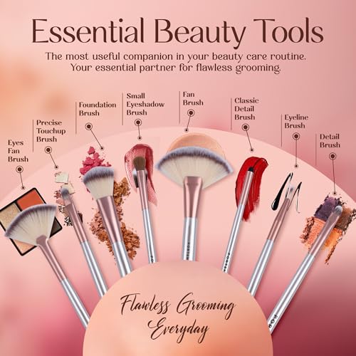 Professional 18-Piece Makeup Brush Set with PU Leather Bag - Image 5