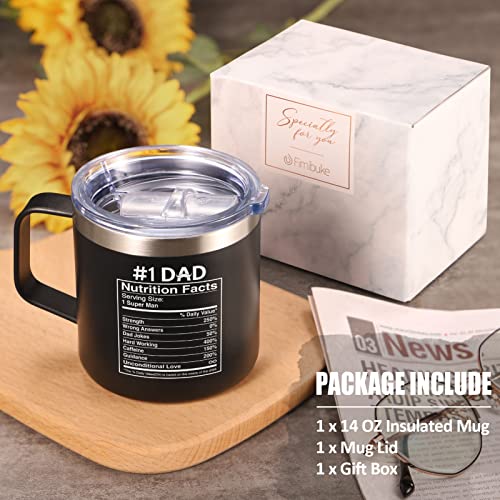 Fimibuke Gifts For Dad Fathers Day From Daughter Son Wife -14 Oz Insulated Coffee Mug Birthday Gifts For Father, Father-In-Law, Husband, Men - Dad Tumbler Cup Gift From Kid(14 Oz, Dad Nutrition Facts) #TOP5