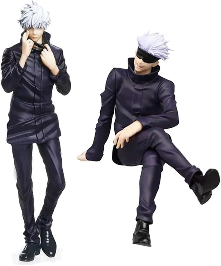 2PCS Anime Figures Itadori Yuji/Fushiguro Megumi Figurine Sitting Pose Character Statue PVC Collection Model Desktop Decoration