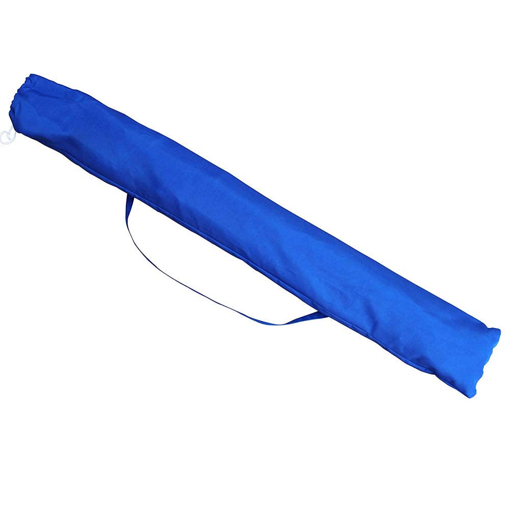 BAKAJI Parasol de plage de jardin avec poteau en acier pliable, revêtement en tissu anti-UV, diamètre 210 cm, avec bandoulière étui, turquoise, Ø 210 cm