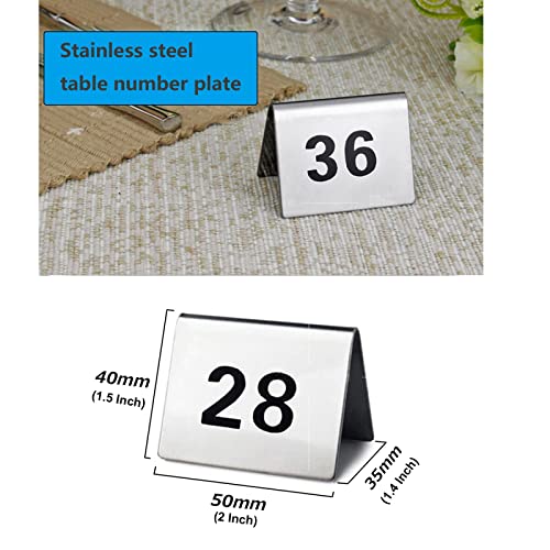 Acier inoxydable numéro de table 1-50 lot de 50 signalisations double face pour buffet - 5