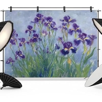 Purple Flowers Backdrop 12x8ft Garden Botanical Blooms Floral Plants Photography Backdrop Photoshoot Background Tapestry Banner for Birthday Baby Shower Decoration Party Video Photo Studio Props