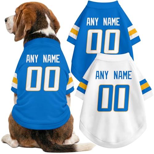 Image of Los Angeles Dog Clothes Jersey Style Personalized Pet T Shirt with Custom Name Number for Small Medium Large Dogs