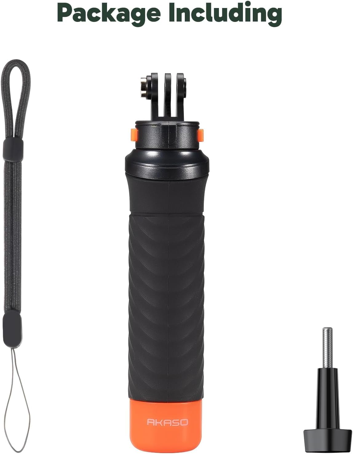 AKASO Poignée Flottant Etanche pour Caméra Sport, Grip Pôle Handle Poignée Grip Flottant pour Caméra de Sport