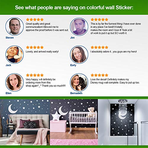 White Stars Stickers - Space Themed Bedroom Constellation Wallpaper Decor Decal - Star Moon Nursery Room Decals For Wall - 220 Stickers #TOP5