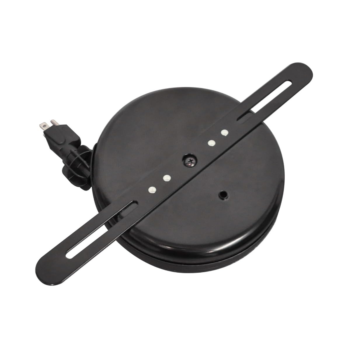 123-RE20 20' Retractable Power Cord, Two-Outlet Retractable Power Cord with Adjustable Stopper, 18/3 SVT Black Cord, Wall Mount Design, 7 Amp, Black