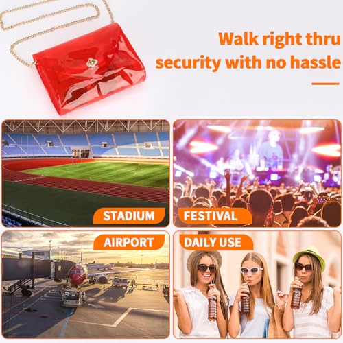 Image of HAOGUAGUA Clear Purse for Women, Clear Bag Stadium Approved, See Through Clear Handbag for Concerts Sports Events
