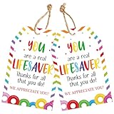 joycraft 50Pcs Teacher Appreciation Tags, Nurses Week Gift Tags with String, Thanks for All You Do Gift Tags, Colorful Thank You Tags, Paper Party Favor Hangtags for Bouquet, DIY Craft|3.3x2.1 in