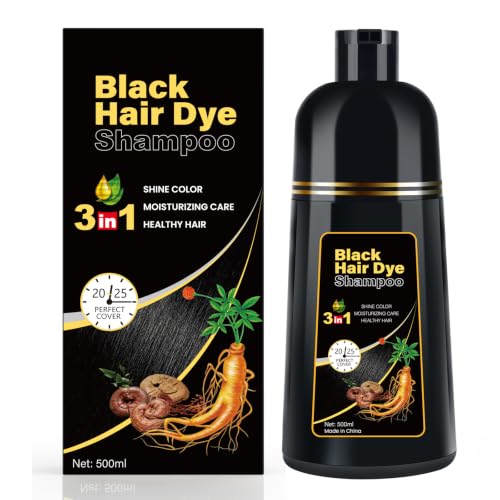 MOISTAR Black Hair Dye Shampoo 3 in 1