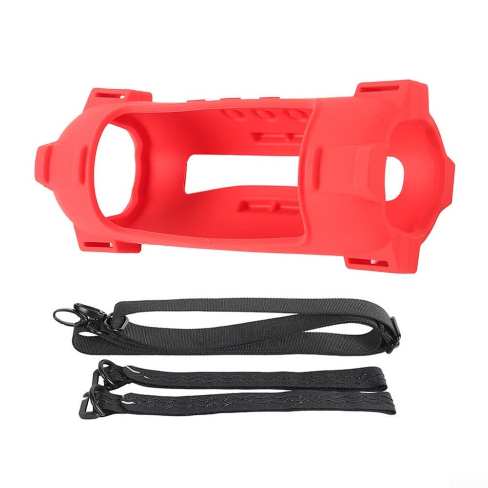 Funda de silicona para Flip 7, altavoz elegante cubierta protectora a prueba de golpes antiarañazos piel suave portátil viaje protección completa (rojo)