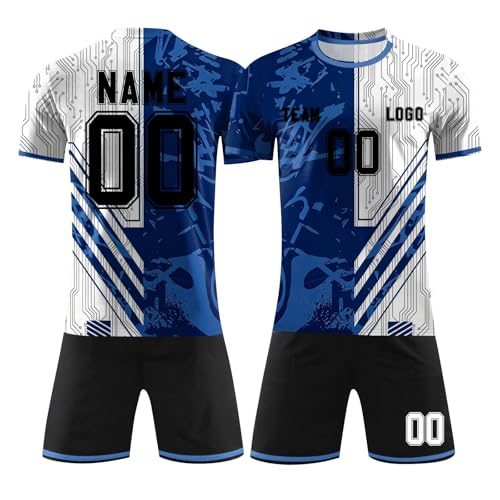 Kit de fútbol personalizado para niños y niñas, conjunto de camiseta de fútbol personalizable, juego de ropa de equipo a juego para padre e hijo, ropa de entrenamiento de fútbol de secado rápido