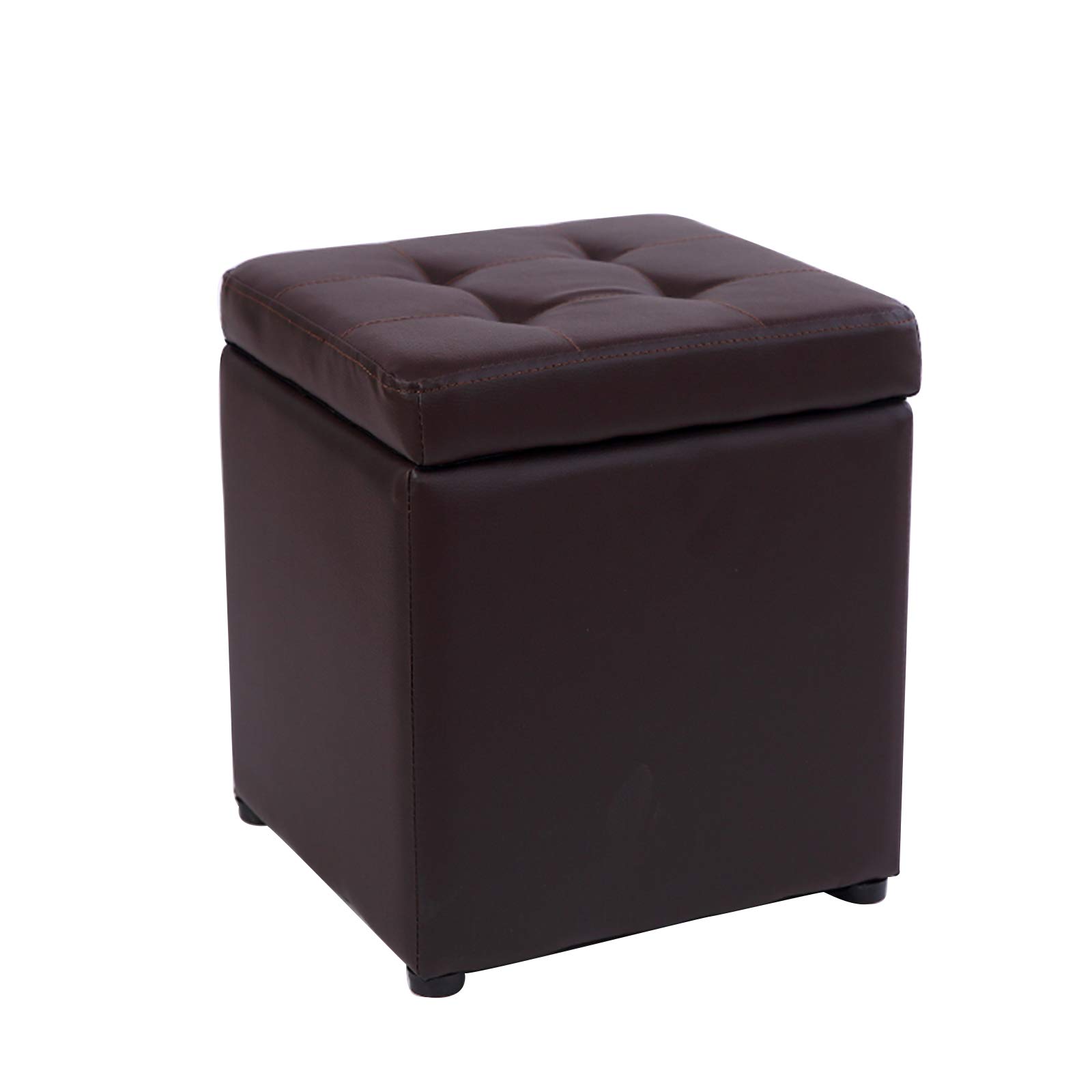 Tabouret de coiffeuse carré rembourré en cuir PU pour chambre