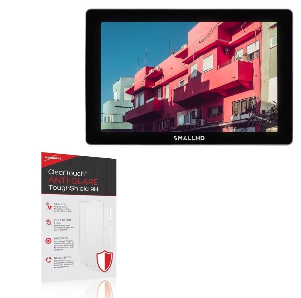 BoxWave Screen Protector Compatible with SmallHD Cine 7 - ClearTouch Anti-Glare ToughShield 9H (2-Pack), Anti-Glare 9H Tough Flexible Film Screen Protector