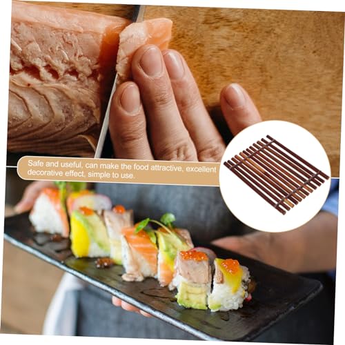 Plato de sushi de bambú para decoración japonesa miniatura 2