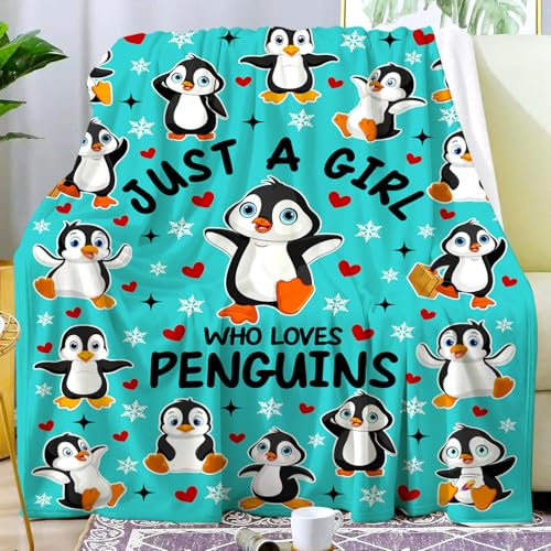 Penguin Blanket Gifts for Women Girls Stuff Penguins Blanket Throw Plush Cozy Bedding Cute Penguins Gifts for Girls Women Kids Adults Penguin Lovers Birthday Party Decorations Room Decor 50X40