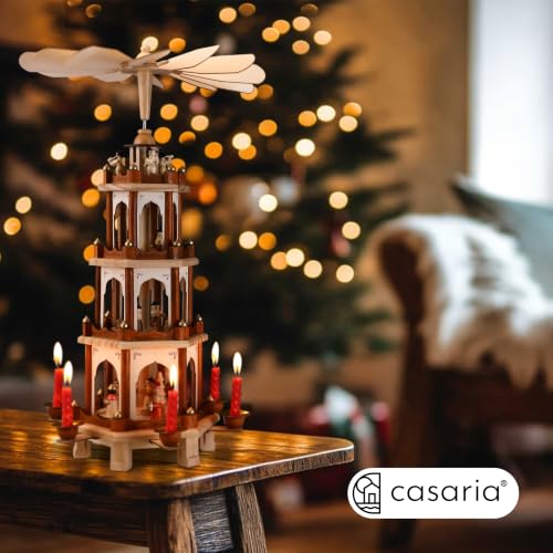 CASARIA Weihnachtspyramide aus Echtholz 4 Etagen – Ansicht 2