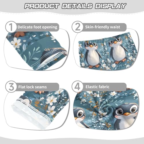 Boccsty Cute Penguin Big Eyes Girls Leggings Kids Yoga Pants Dance Active Tights 4T3
