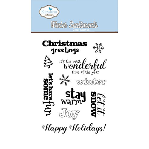 Elizabeth Craft Designs Winter Sentiments Stamps, Synthetic Material, 18.3 x 11 x 0.4 cm, Transparent