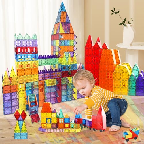 Paaxido Magnetic Tiles 130-Piece Set with 2 Cars — view 9