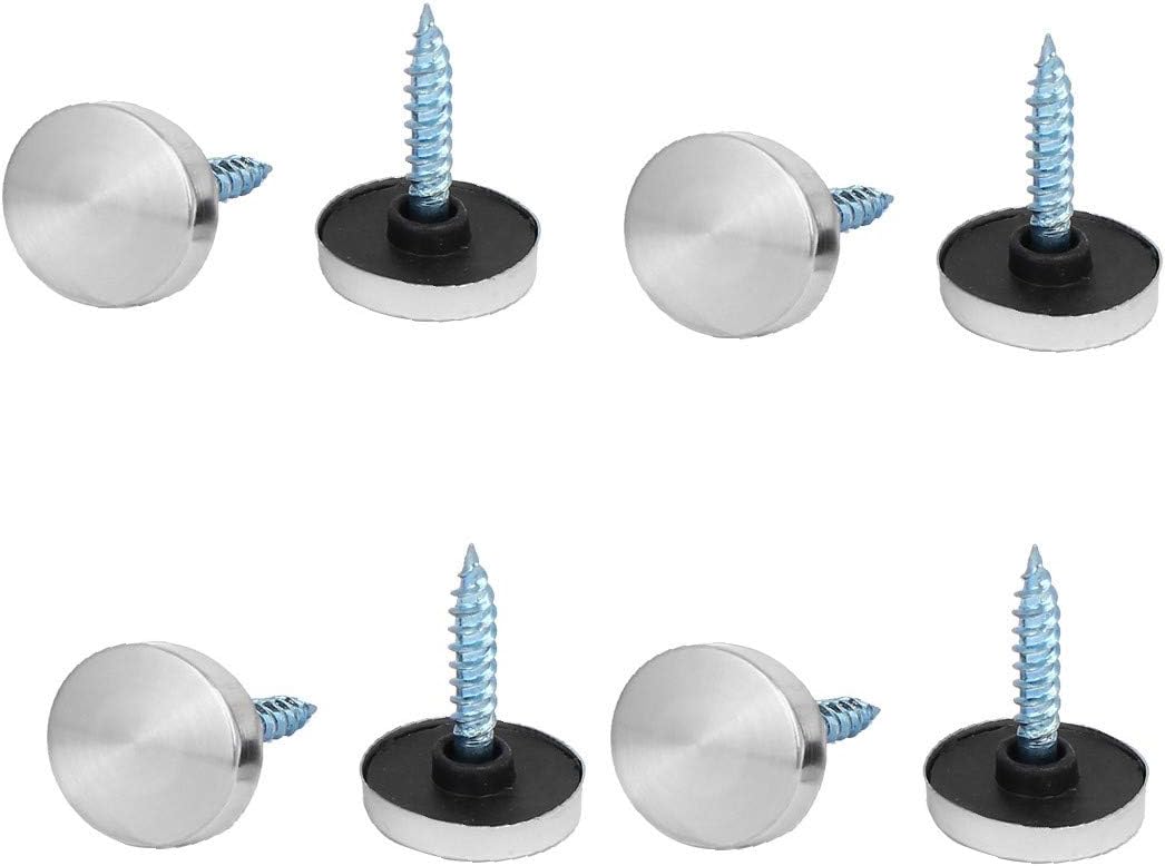 New Lon0167 16mm Dia Featured 304 Stainless Steel reliable efficacy Round Cap Nails Decorative Mirror Screws 8PCS(id:67d 62 e7 221)