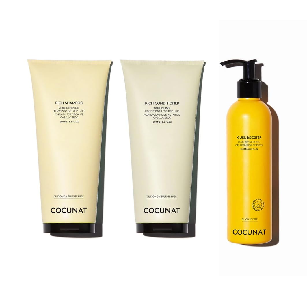 COCUNAT Pack Rich + Curl Booster Define el Rizo Sin Frizz ni Siliconas | Limpia, hidrata y nutre profundamente. Apto Método Curly Girl. Resultados desde el primer uso.