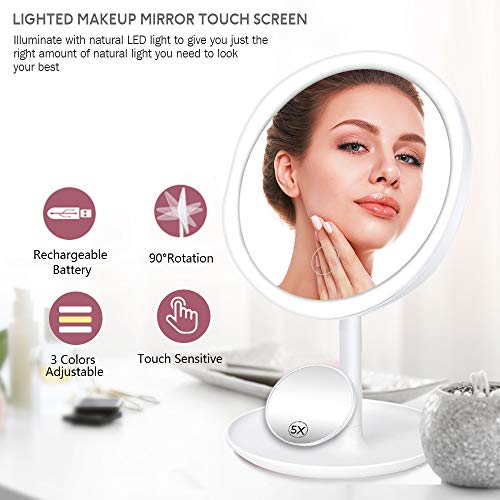 Espejo para Maquillaje Redondo con Luz y Aumento 5X miniatura 6