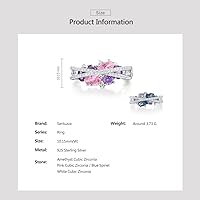 Vista 6 de Santuzza Anillo giratorio de plata de ley 925 Anillos de circonita cúbica blanca