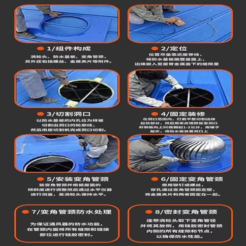 Ventilador de Techo Turbina de Acero Inoxidable, Ventilación sin Motor para Ático con Abrazaderas para Tubería de Secadora en Casa miniatura 6