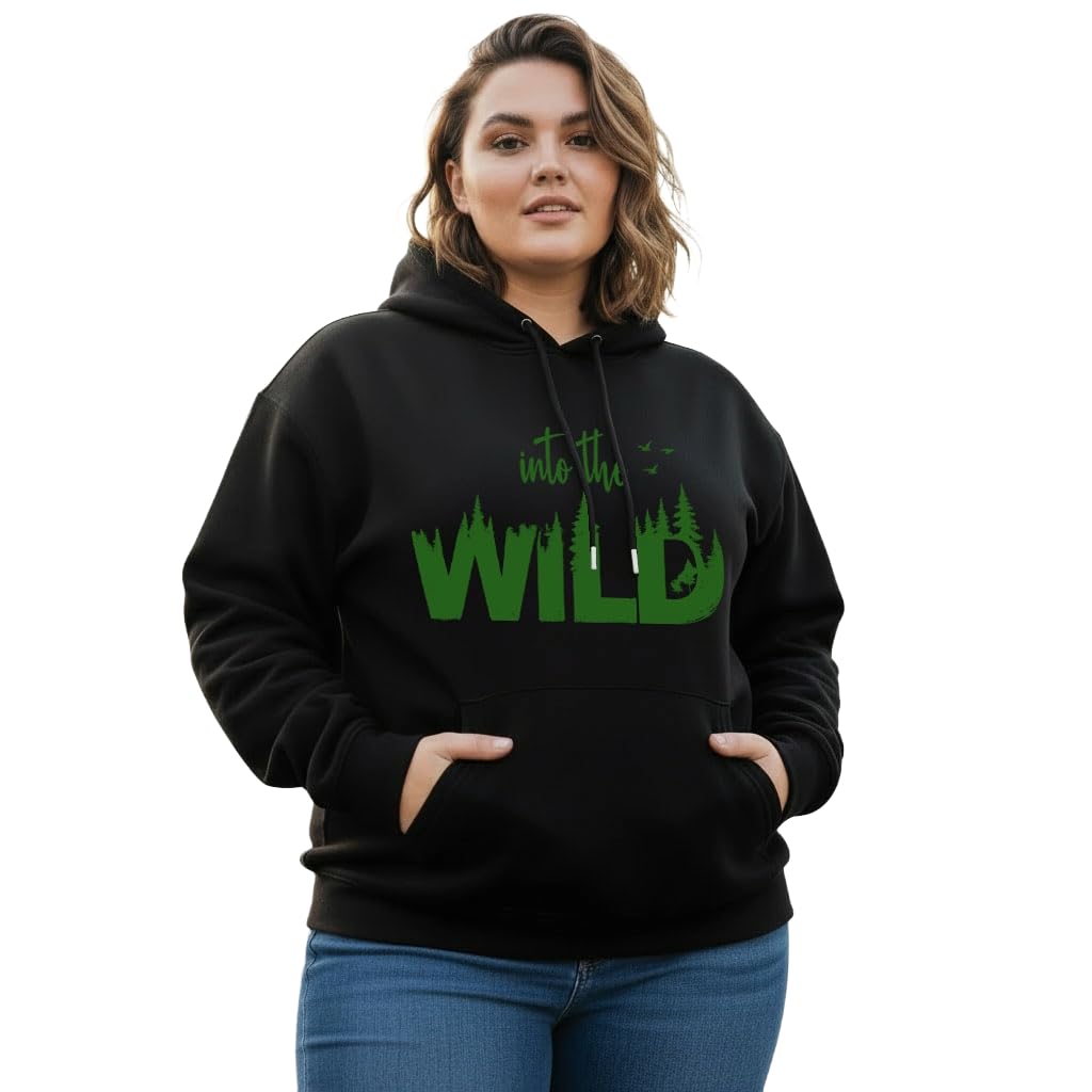 the south store Women's Cotton Fleece Black Full Sleeve Graphic Printed Plus Size Hooded Sweatshirt | 2XL, 3XL, 4XL, 5XL Hoodies for Womens Winter Wear | 686-picture-47