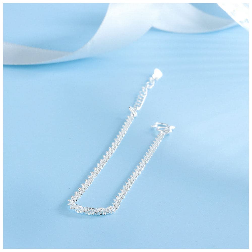 Bracciale a catena in argento sterling 925 dal design elegante e raffinato, bracciale a catena in argento da uomo e da donna, regalo di San Valentino, regalo per lui - Italia