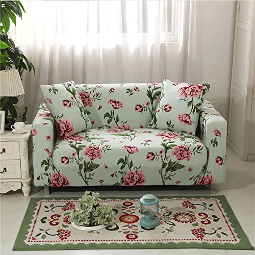 Funda elástica para sofá de 3 plazas antimascotas protector lavable estampado flores con cojín 2