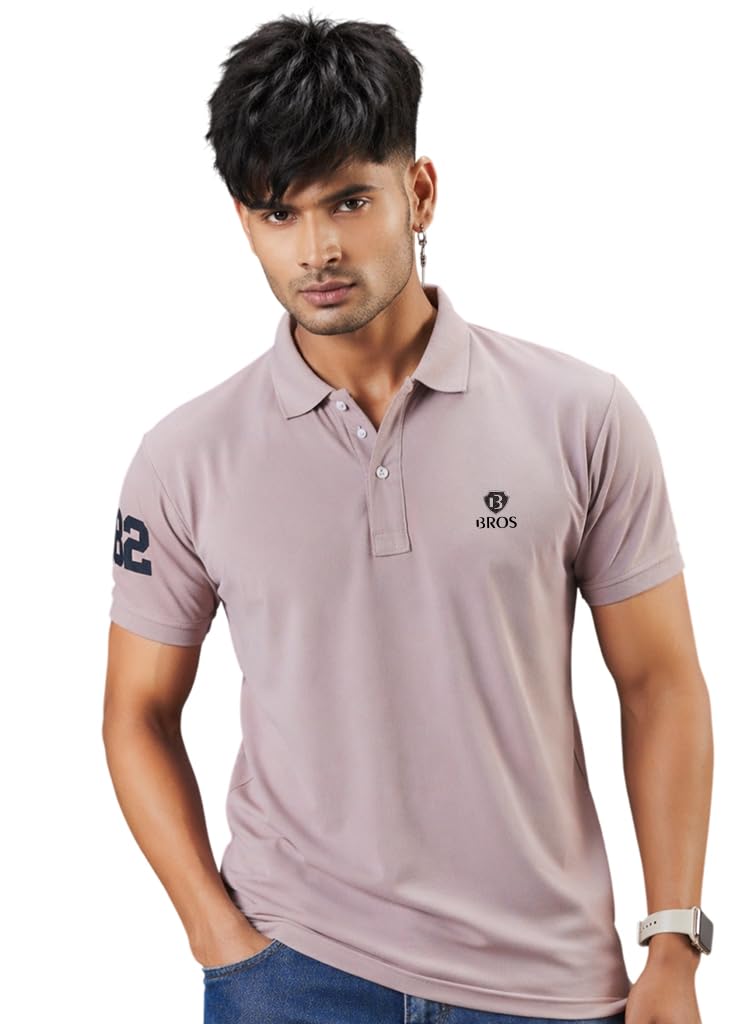 3bros Men's Regular Fit Polo Neck Half Sleeve Solid Casual T-Shirt | Polo T-Shirt for Men-picture-20