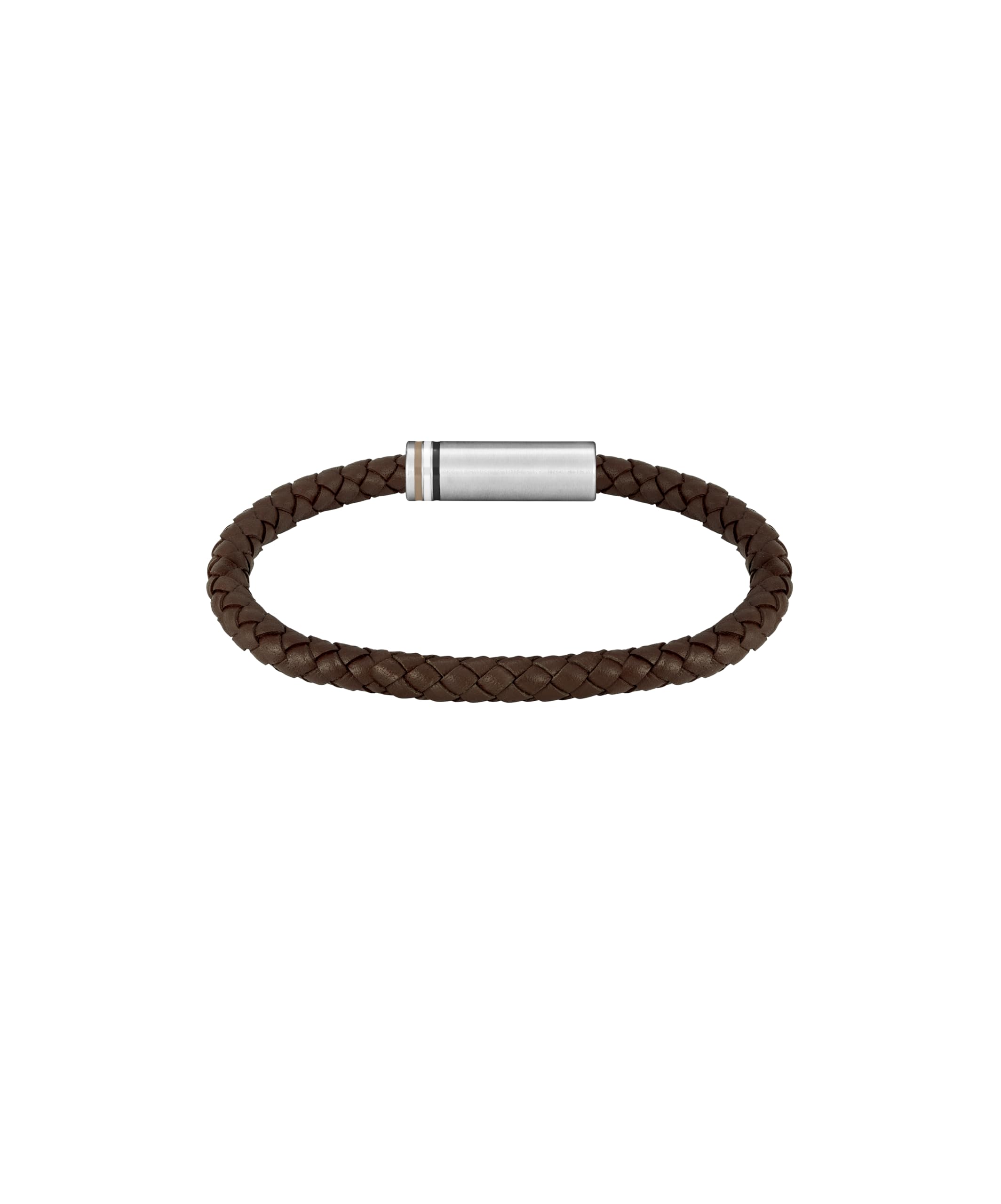 BOSS Jewelry Bracelet pour Homme Collection ARES avec Cuir Tressé Simple ou Double Tour - Disponible en Bleu Marine, Marron ou Noir