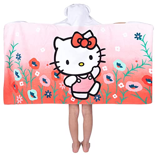 Image of Hello Kitty Bath /Pool /Beach Soft Cotton Terry Hooded Towel Wrap, 24 in x 50 in, By Franco Kids