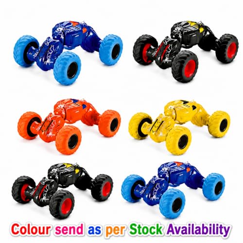 Image of Pull Back Monster Telescopic Stunt Car Toy for Kids 3+ | 360 Flip & Roll Action | Double-Sided Friction Powered Off Road Monster Truck, Random Colour- Pack of 1 (Monster Telescopic Car)