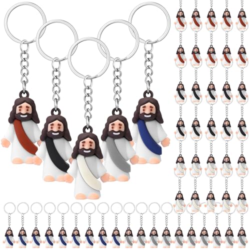 Porte-clés chrétiens Jésus lot rétro de 48 souvenirs pour baptême et catéchisme