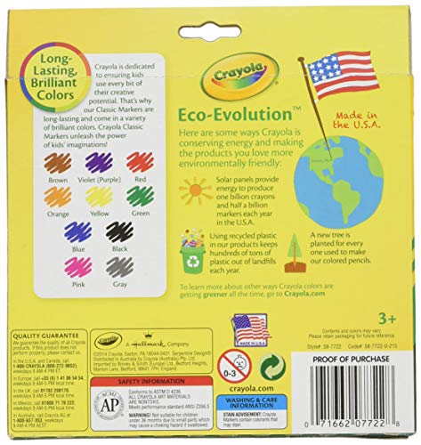 Non-Washable Markers, Broad Point, Classic Colors, 10/Set - image 2