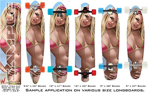 Bikini Girl 01 - Decal Style Vinyl Wrap Skin fits Longboard Skateboards up to 10