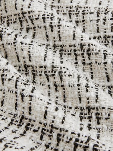 CIDER Long Sleeve Mini Dress Tweed V Neck Faux Pearl Solid Party Cocktail Elegant Dress2