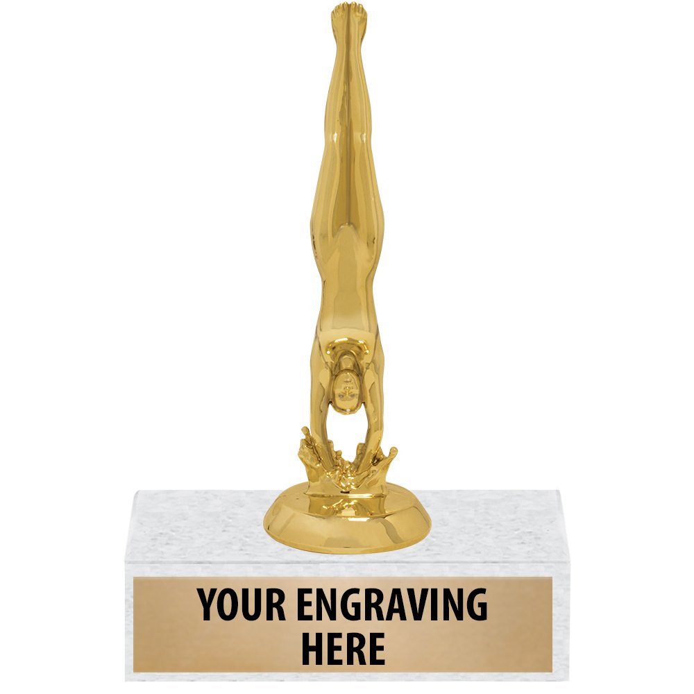 Crown Awards 6" Gold Female Diving Trophies - Swimming Award Trophy
