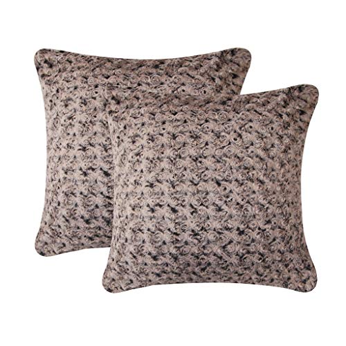 LUCKYBOY Super Soft Faux Fur Throw Pillows Covers Set, Luxury Pillows Decorative Cushion